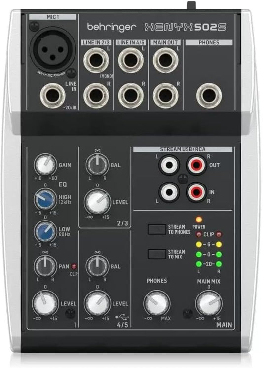 Behringer Xenyx 502S 5-channel Analog Streaming Mixer
