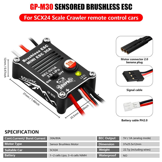 30A 2400KV Brushless Outrunner w/ Transmission SCX24