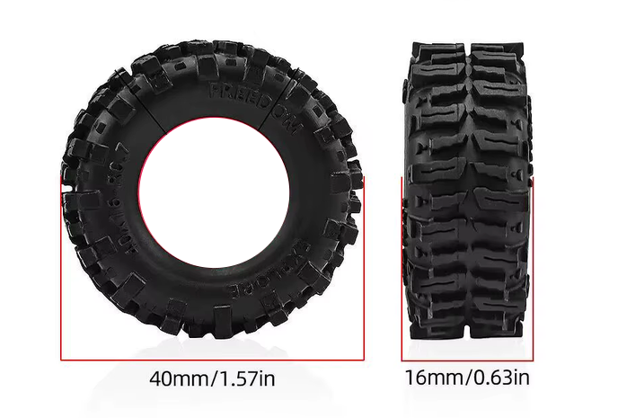 4Pcs 0.7Extreme Terrain Tires AXIAL SCX30 1/30 Crawler 4pcs (Copy)