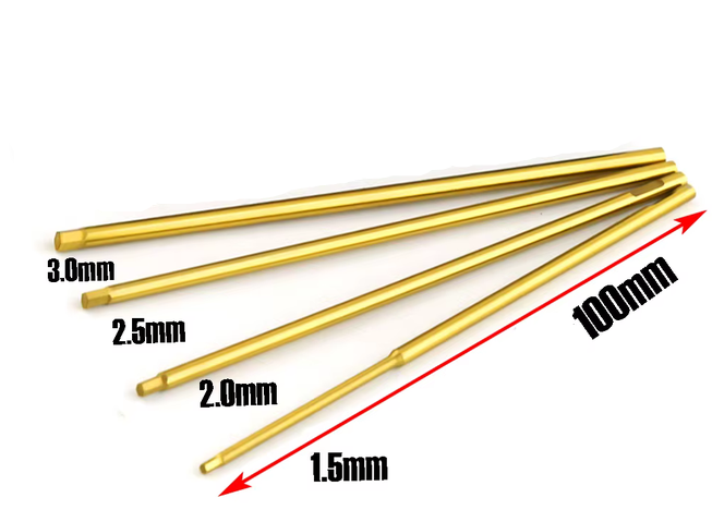 Allen Screwdriver Hardened Tips 1.5mm 2mm 2.5mm 3mm