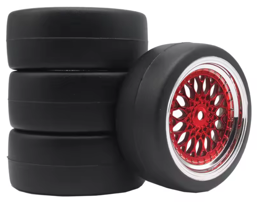 1:10 Mounted Drift tires and rims set of 4