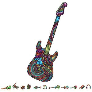 ZenChalet Guitar Wooden Puzzle, 200 pcs