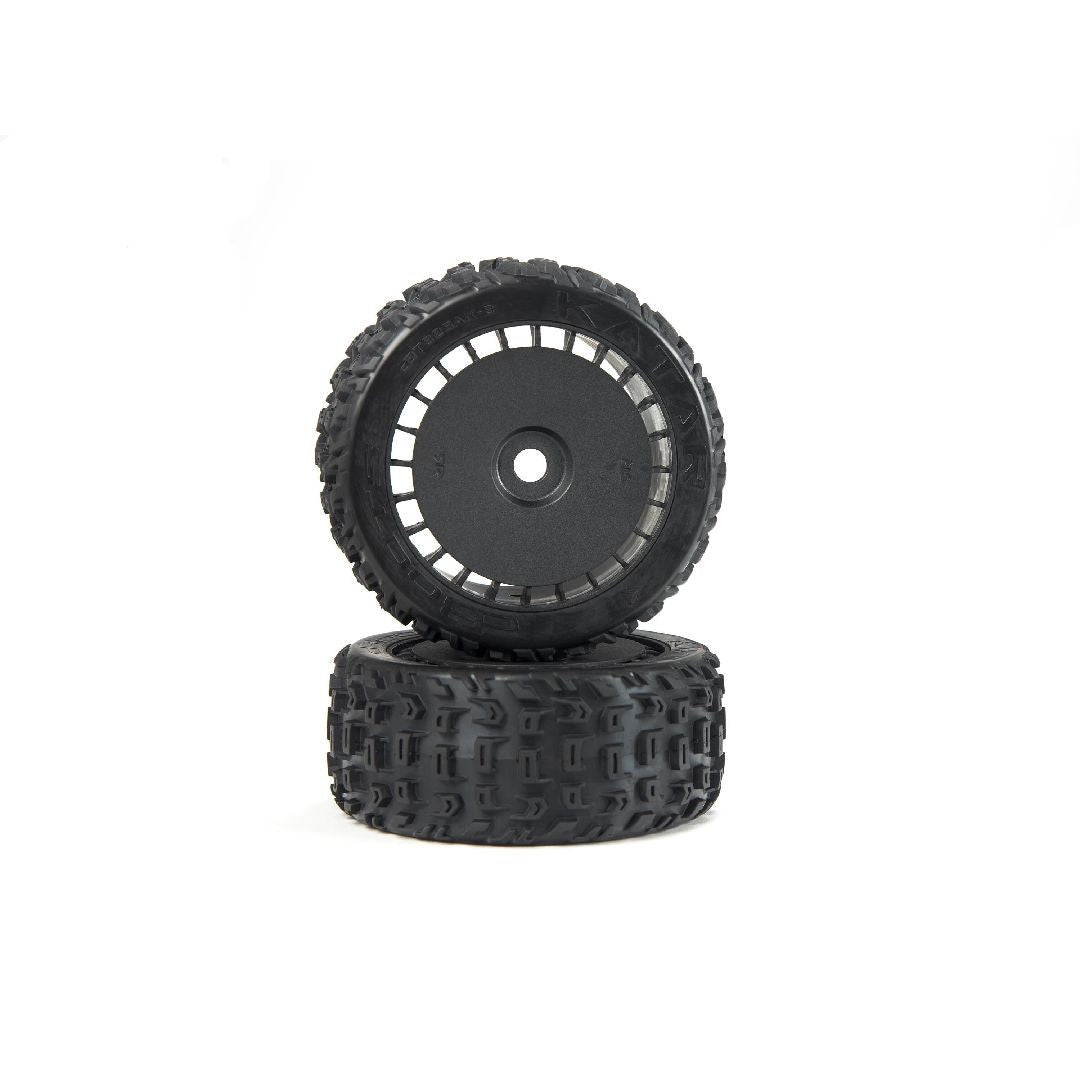 Arrma dBoots Katar T Belted 6S Tire Set Glued (Black) (2)