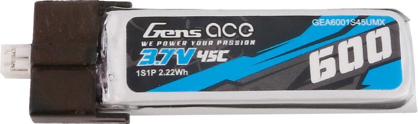 GEA6001S45UMX Gens Ace Li-Po 45C 600mAh 3.7V w/JST-PHR UMX