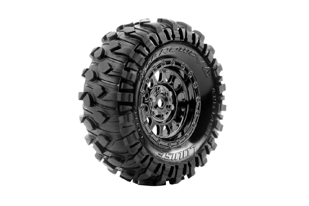 Louise RC CR-Rowdy 1.9" 1/10 Crawler Class 1 (Super Soft Compound) (2) 12mm Hex on Black/Chrome Wheels