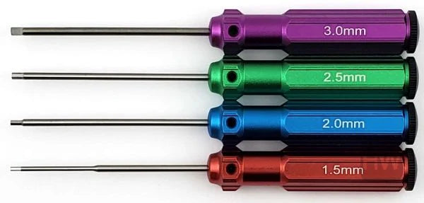 On Point Hex Screwdrivers (4) Size: 1.5mm, 2.0mm, 2.5mm, 3.0mm - Multi color