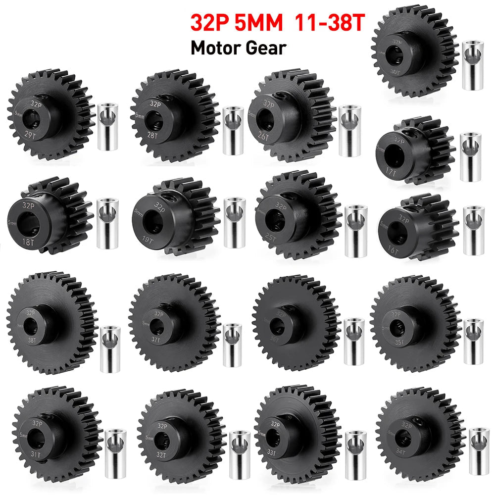 TTIRC Hardened Steel 32P Pinions 3mm/5mm Shaft