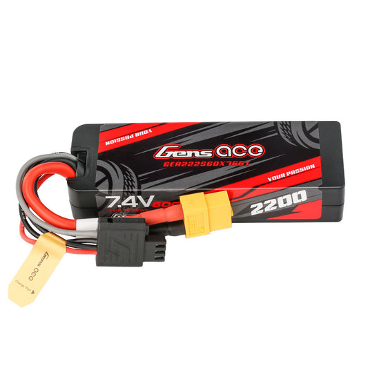 Gens ace 2200mAh 2S 60C 7.4V Hard Case XT60 Plug
