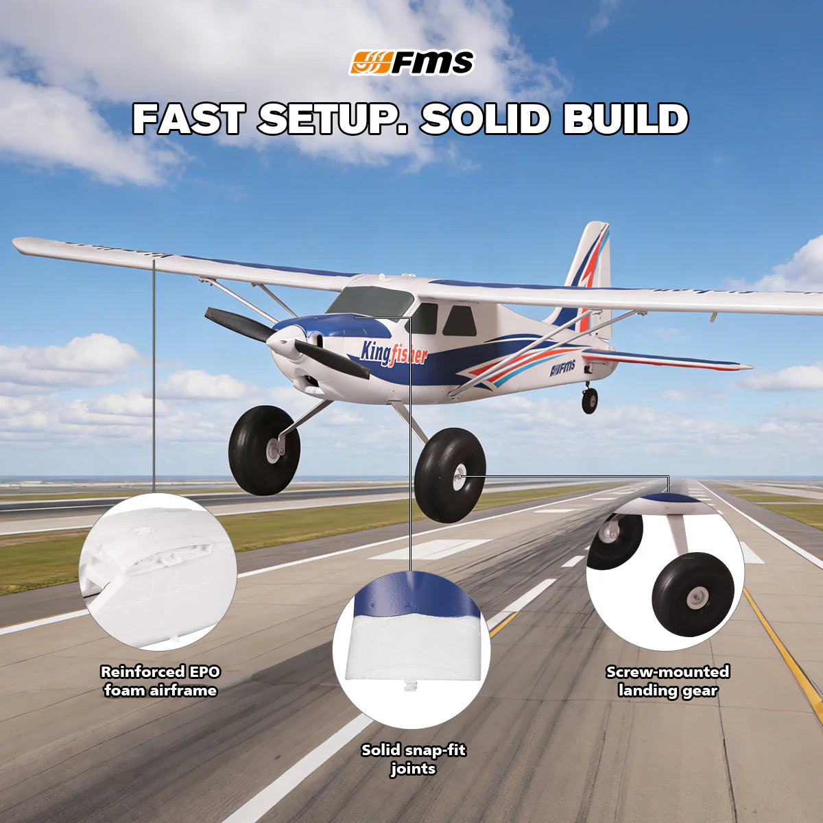 FMS 1400mm Kingfisher w/Reflex V3  FMS103PF