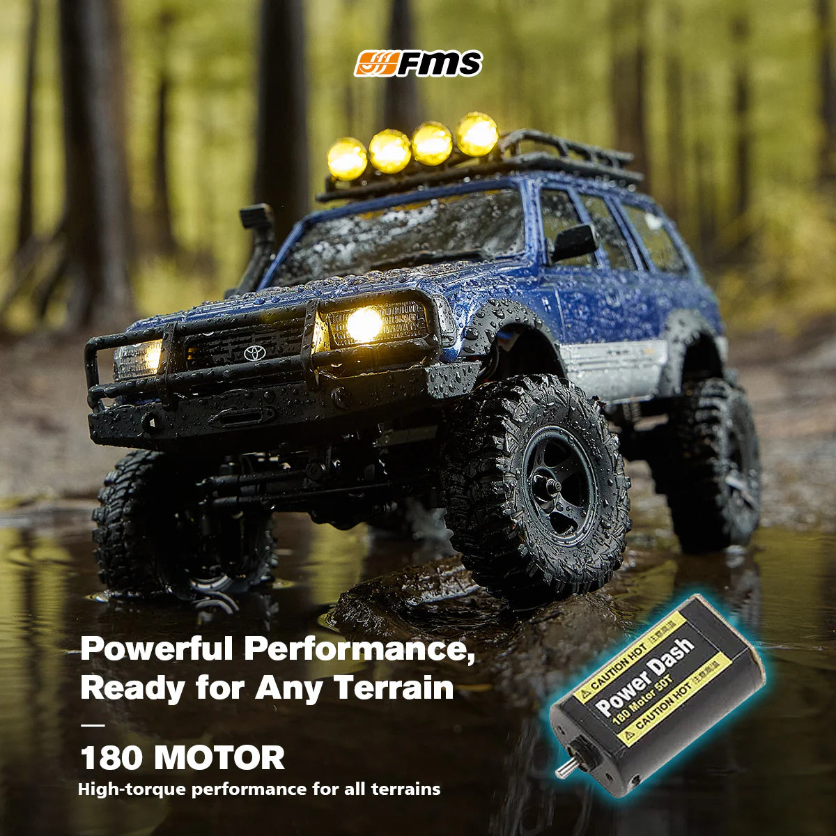 FMS 1:18 FCX18S LC80 Toyota Land Cruiser 80 S V2 RTR (Blue)