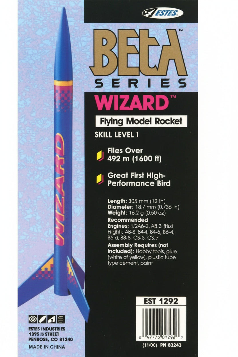 Estes Rockets Wizard Model Rocket Kit 1292