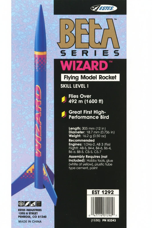 Estes Rockets Wizard Model Rocket Kit 1292