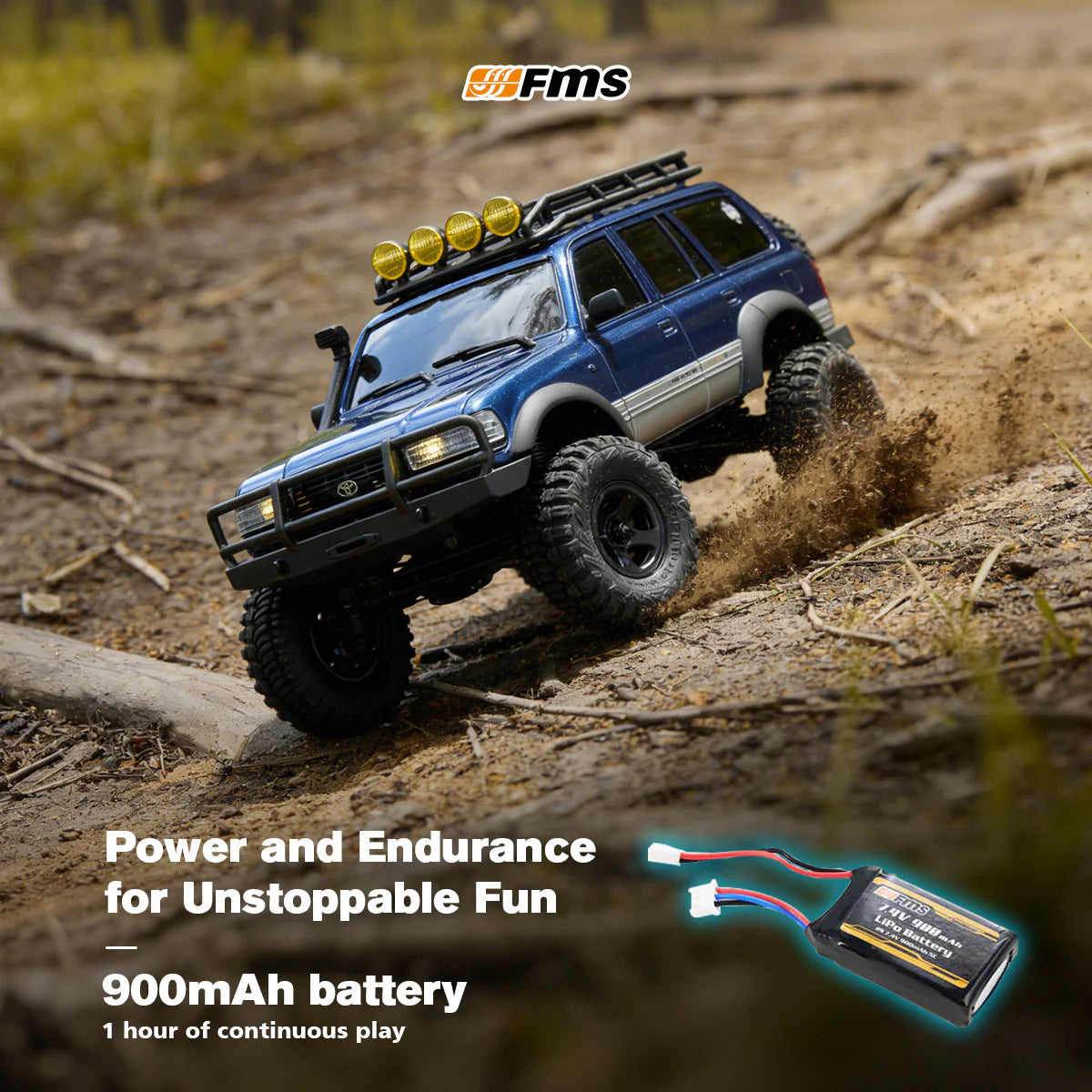 FMS 1:18 FCX18S LC80 Toyota Land Cruiser 80 S V2 RTR (Blue)