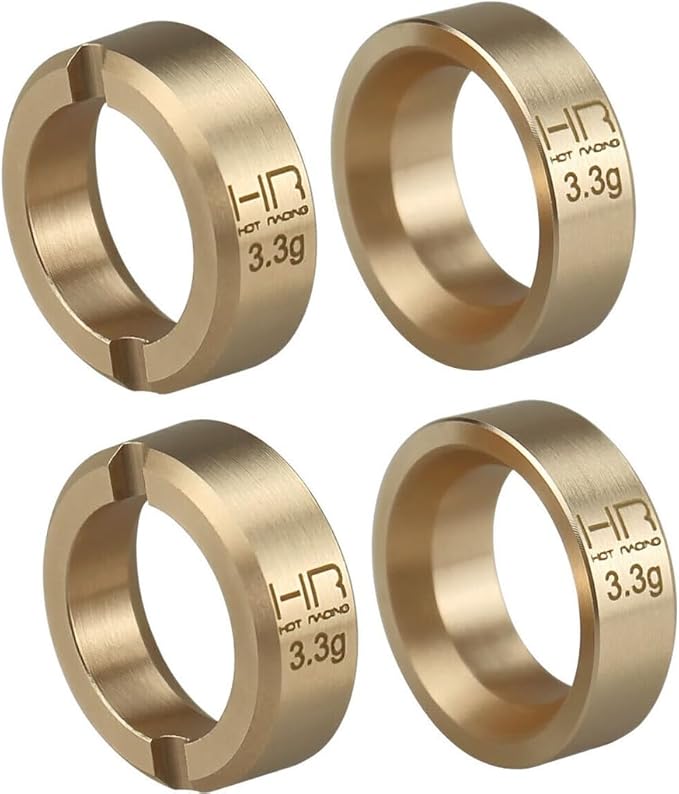 Hot Racing 3.3g Brass Wheel Weight Set (4) fits Axial SCX30 SXTY155H