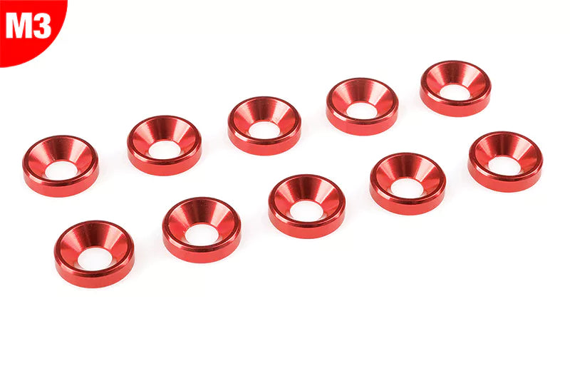 Team Corally - Aluminium Washer  M3  - Red - 10 pcs  Team Corally  C-3213-30-5