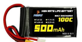 2s 7.4v 500mah Li-Po Battery JST