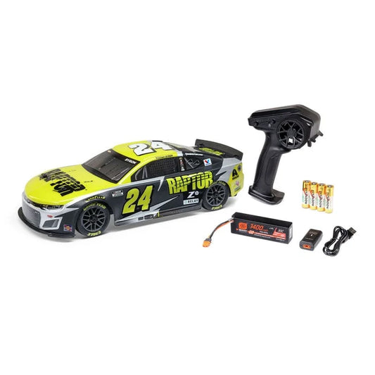 Losi 1/12 NASCAR RC Racecar William Byron No. 24 2025 Raptor Chevrolet Camaro ZL1 2S AWD Brushed On-Road (B&C Incl.), Black