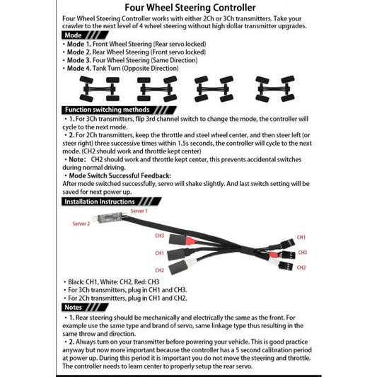 RC Rock Crawler Four Wheel Steering Controller, 4ws