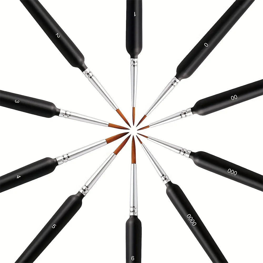 Miniature paint brush set 10 pcs
