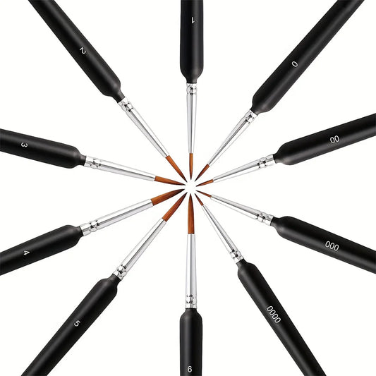 Miniature paint brush set 10 pcs