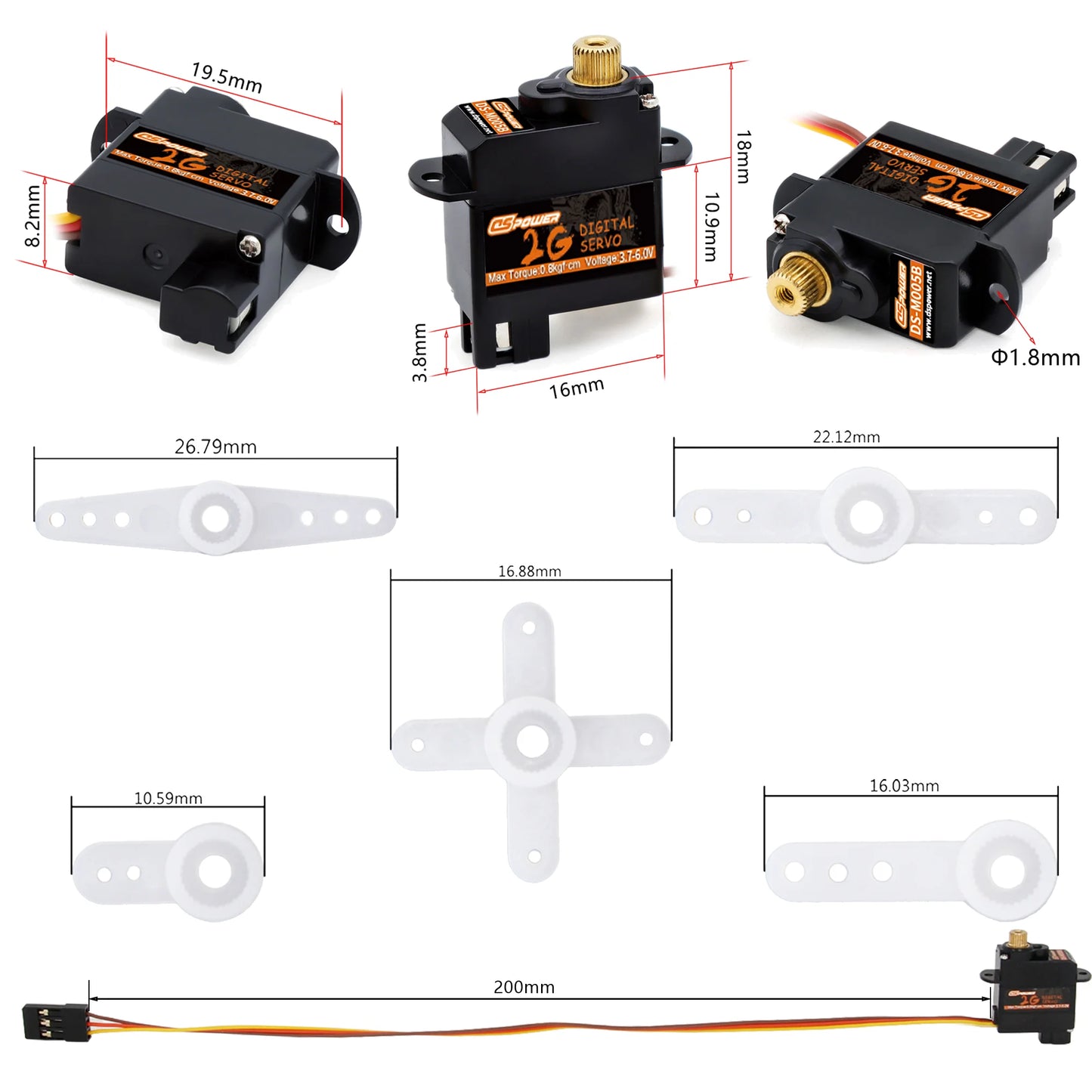 Micro Metal Gear Digital Servo 4.8-6V