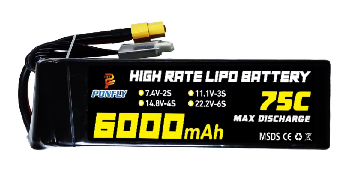 3s 11.1v 6000mah 75c Hi Discharge Li-Po Battery