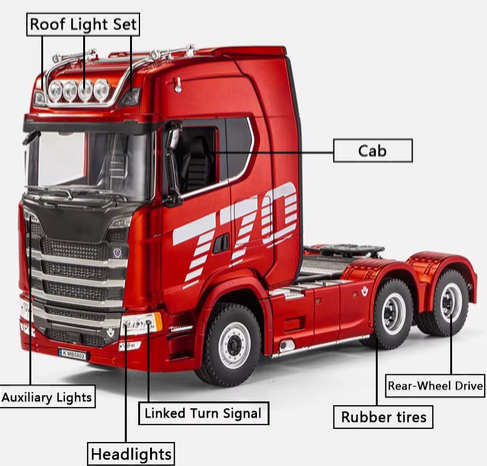 Scania 770S 19ch RTR 1/18 Red 1501