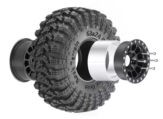 1.0 Rock Terrain Bead lock Rims and Tires
