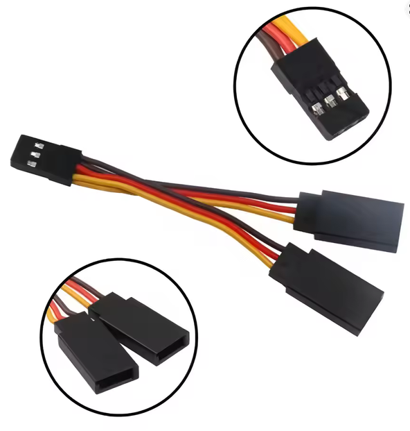 Y Extension Cord 2.8" JR Style Servo Splitter Cable 1 Male to 2 Female