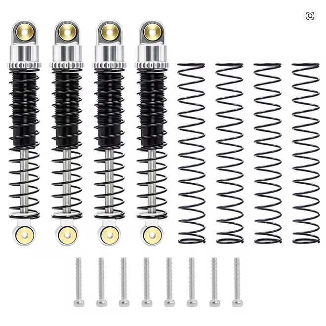 4PCS Aluminum 40.5mm 52mm Shock Absorbers Damper for 1/24 RC Crawler Car Axial SCX24