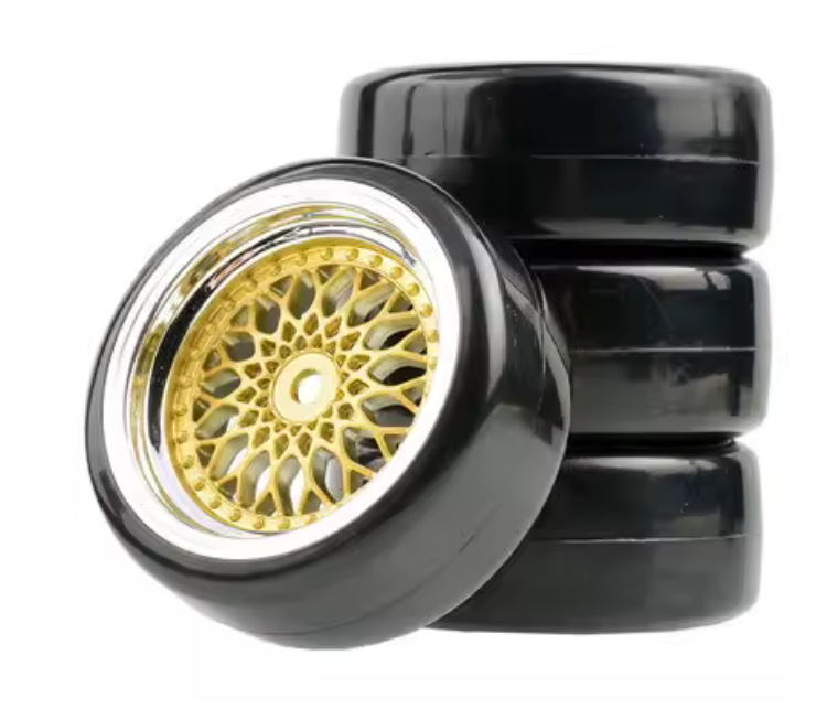 1:10 Mounted Drift tires and rims set of 4