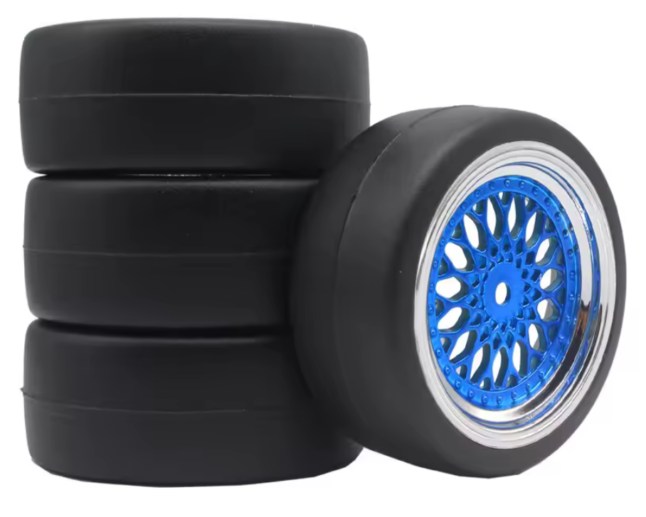 1:10 Mounted Drift tires and rims set of 4