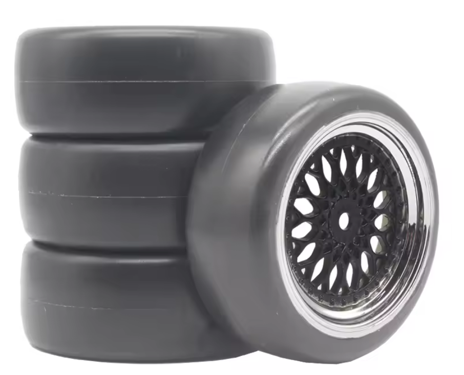 1:10 Mounted Drift tires and rims set of 4