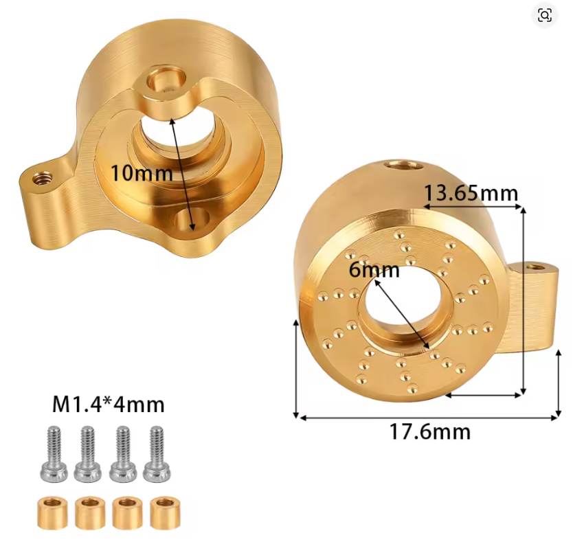 SCX30 16g Brass front C hub Upgrade