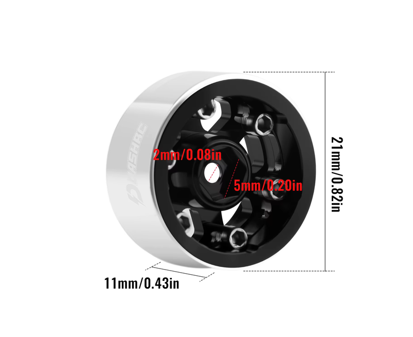 TTIRC 0.7 Inch Metal Beadlock Wheels SCX30