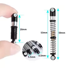 4Pcs Aluminum Shock Absorber Damper 53mm for 1/24 RC Crawler Axial SCX24