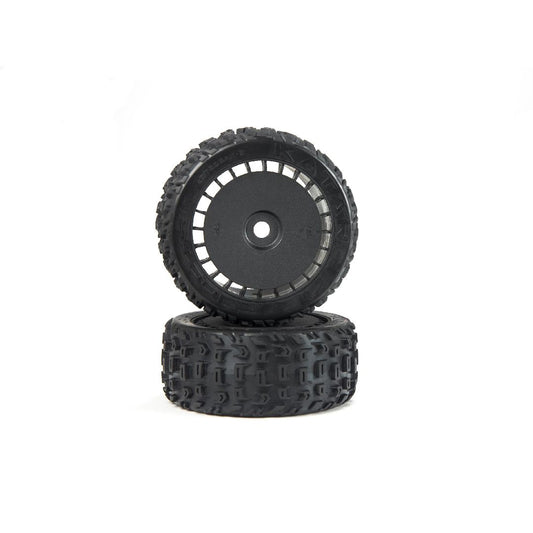 Arrma dBoots Katar T Belted 6S Tire Set Glued (Black) (2)