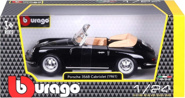 Bburago 1/24 Porsche 356B Cabriolet (1961) - Black