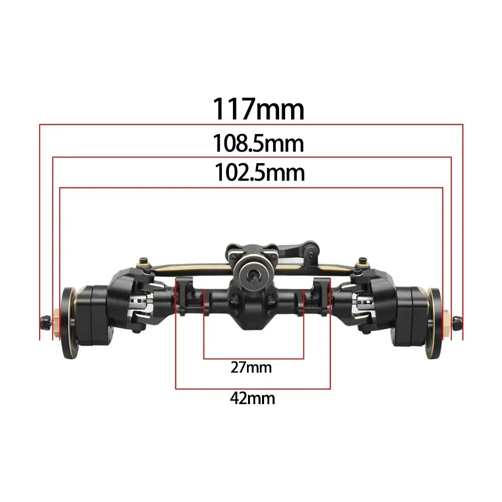 Brass SCX24 Portal Axle w/  Weights