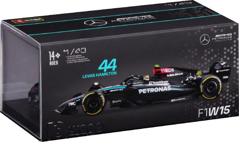 1/43 F1 Mercedes W15 w/helmet (2024) Hamilton #44