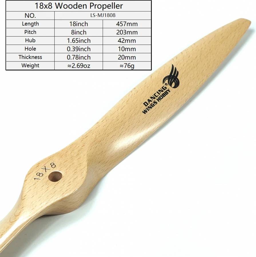 Dancing Wing 18 x 8 Wooden Propeller
