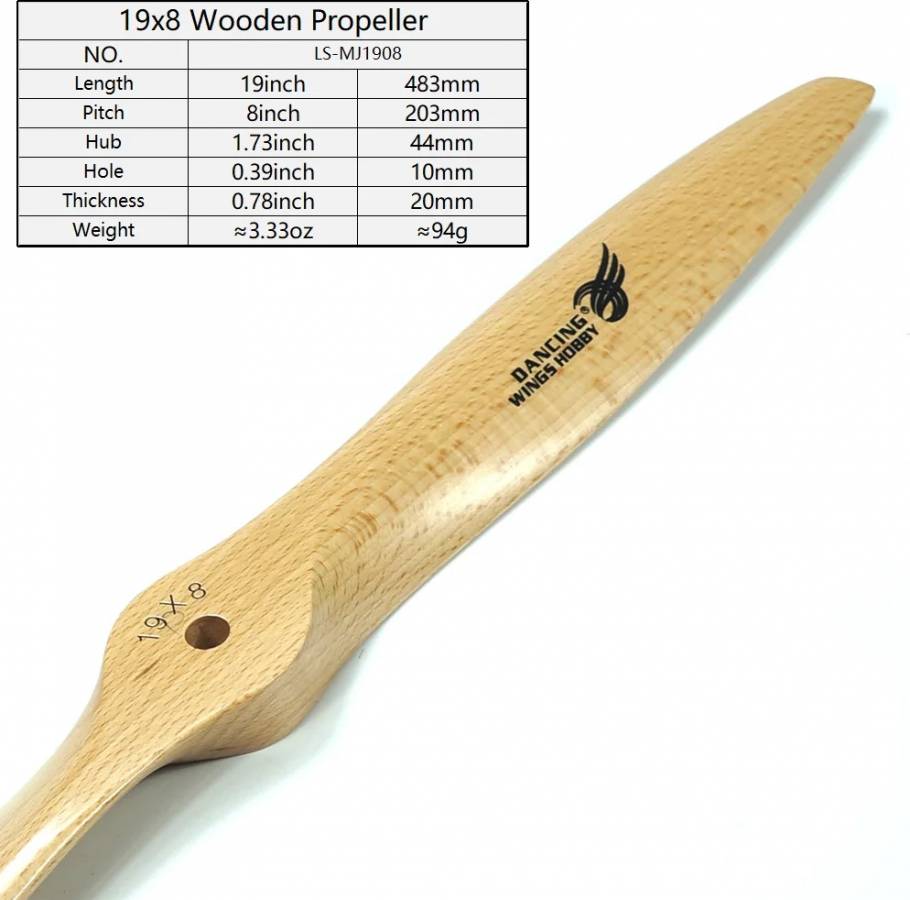 Dancing Wing 19 x 8 Wooden Propeller