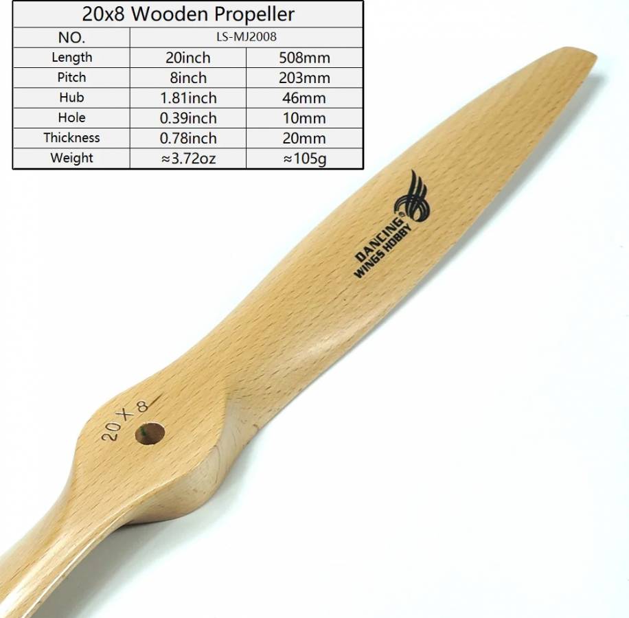 Dancing Wing 20 x 8 Wooden Propeller