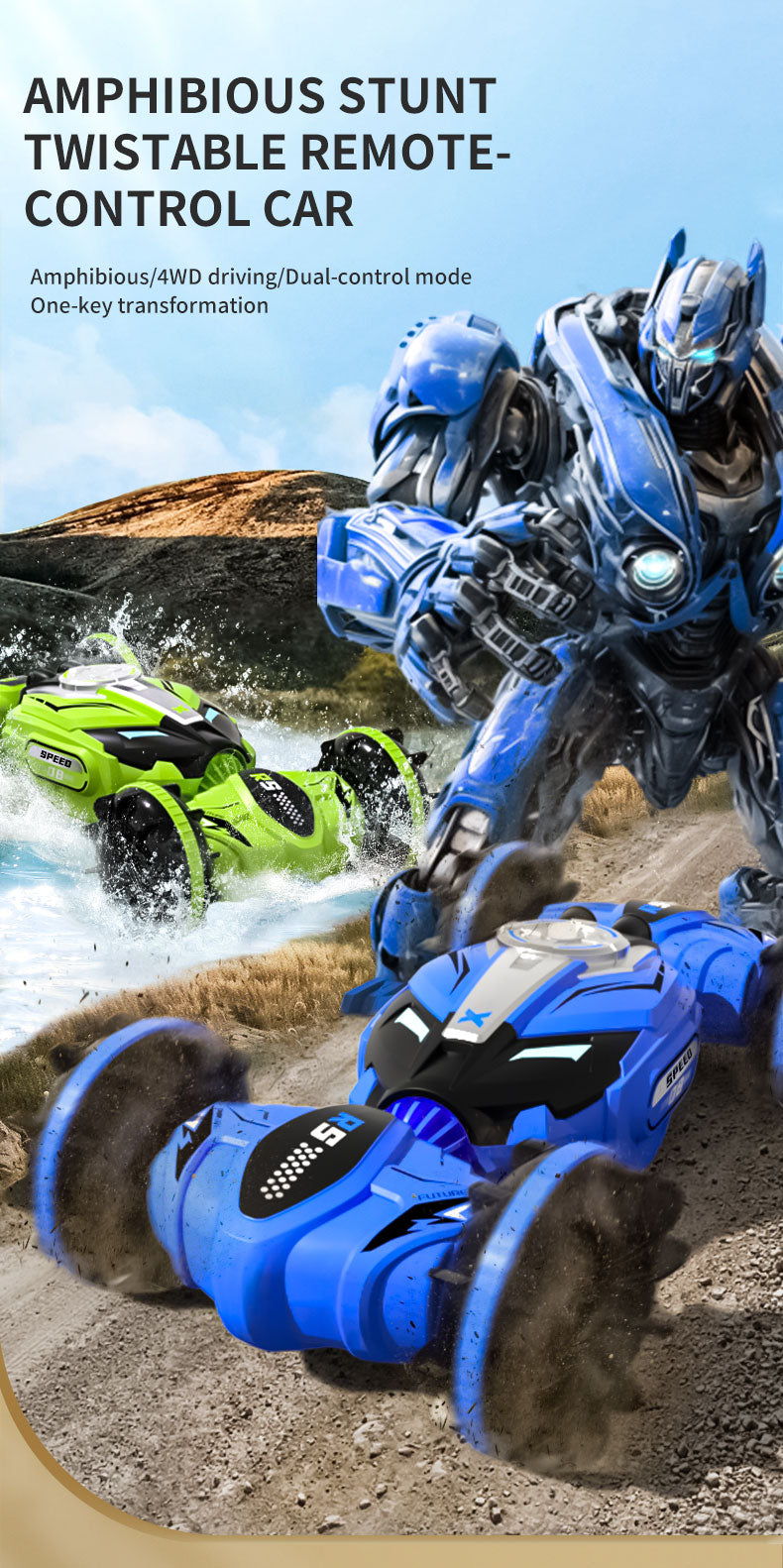 JJRC Armored mighty-warrior car with twistable and amphibious function