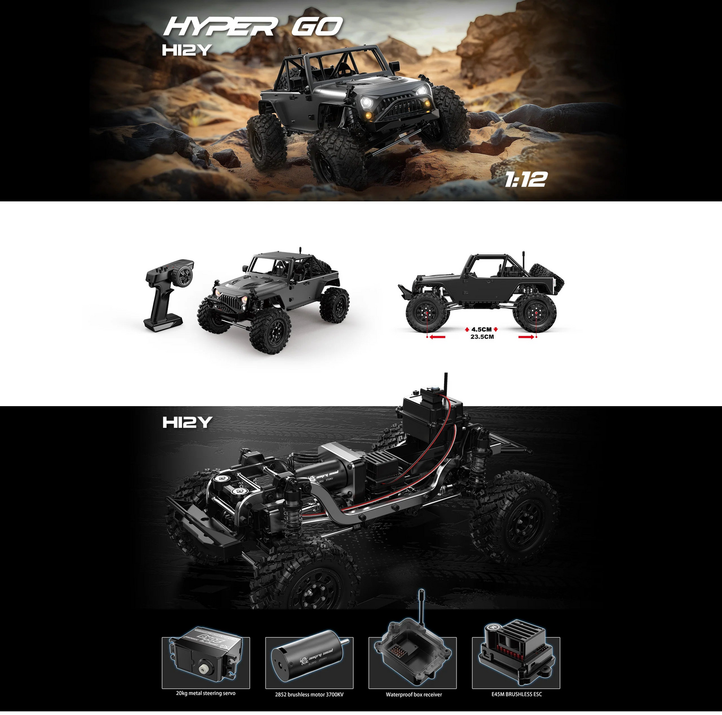 MJX Hyper Go 1:12 H12Y (Dark Grey)