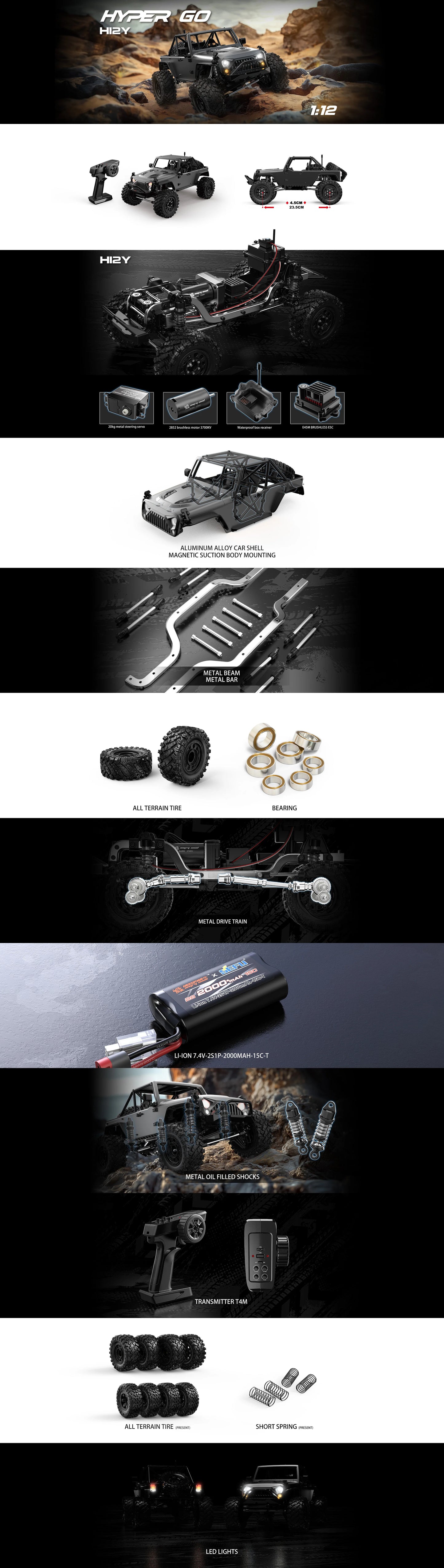 MJX H12Y+ 1/12 Scale Rock Crawler