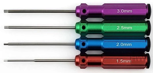 On Point Hex Screwdrivers (4) Size: 1.5mm, 2.0mm, 2.5mm, 3.0mm - Multi color