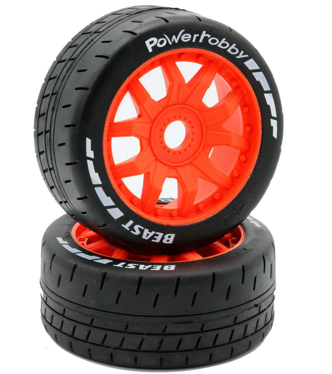 Powerhobby 1/8 GT Beast Belted Mounted Tires 17mm