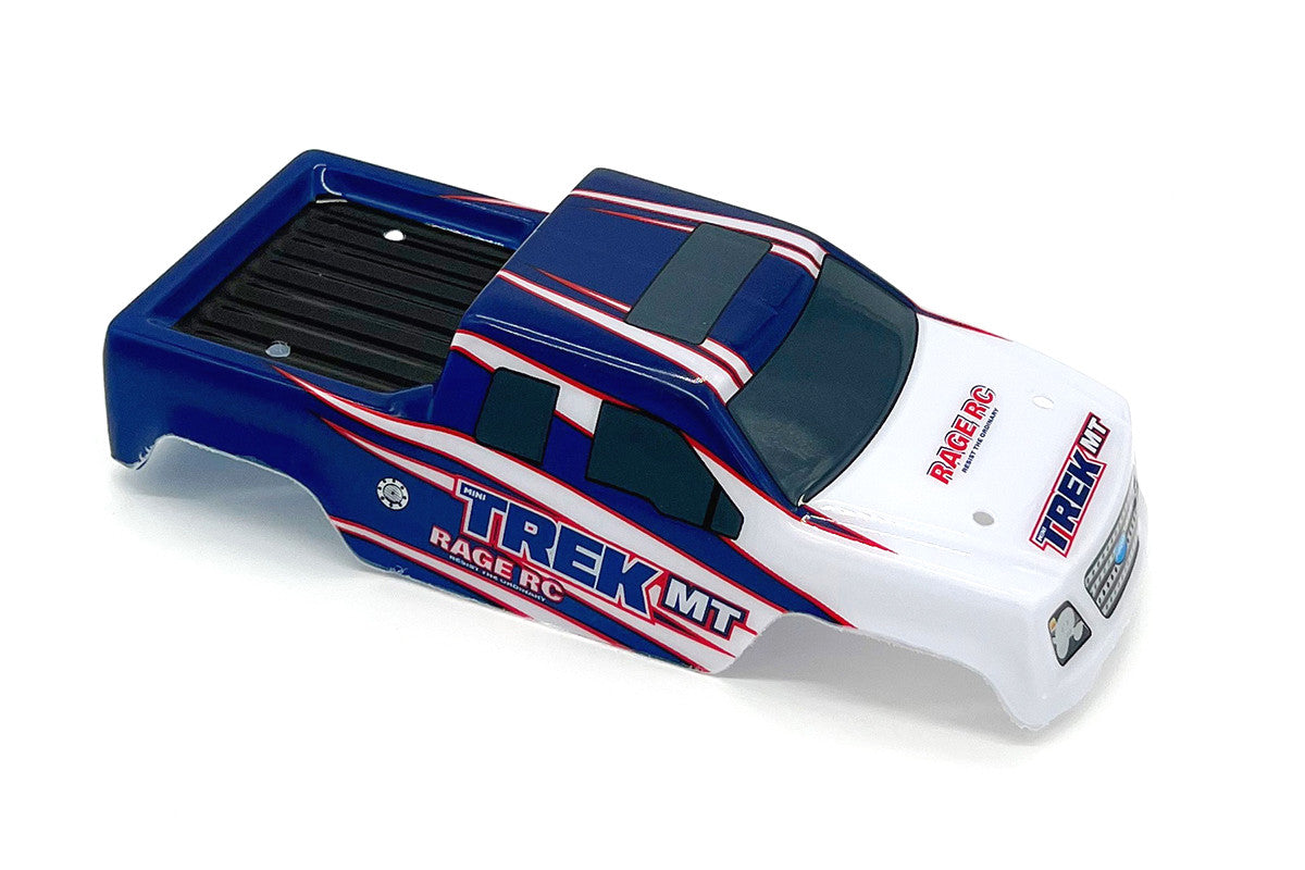 Rage Mini Trek Monster Truck Blue Printed Body, C2495
