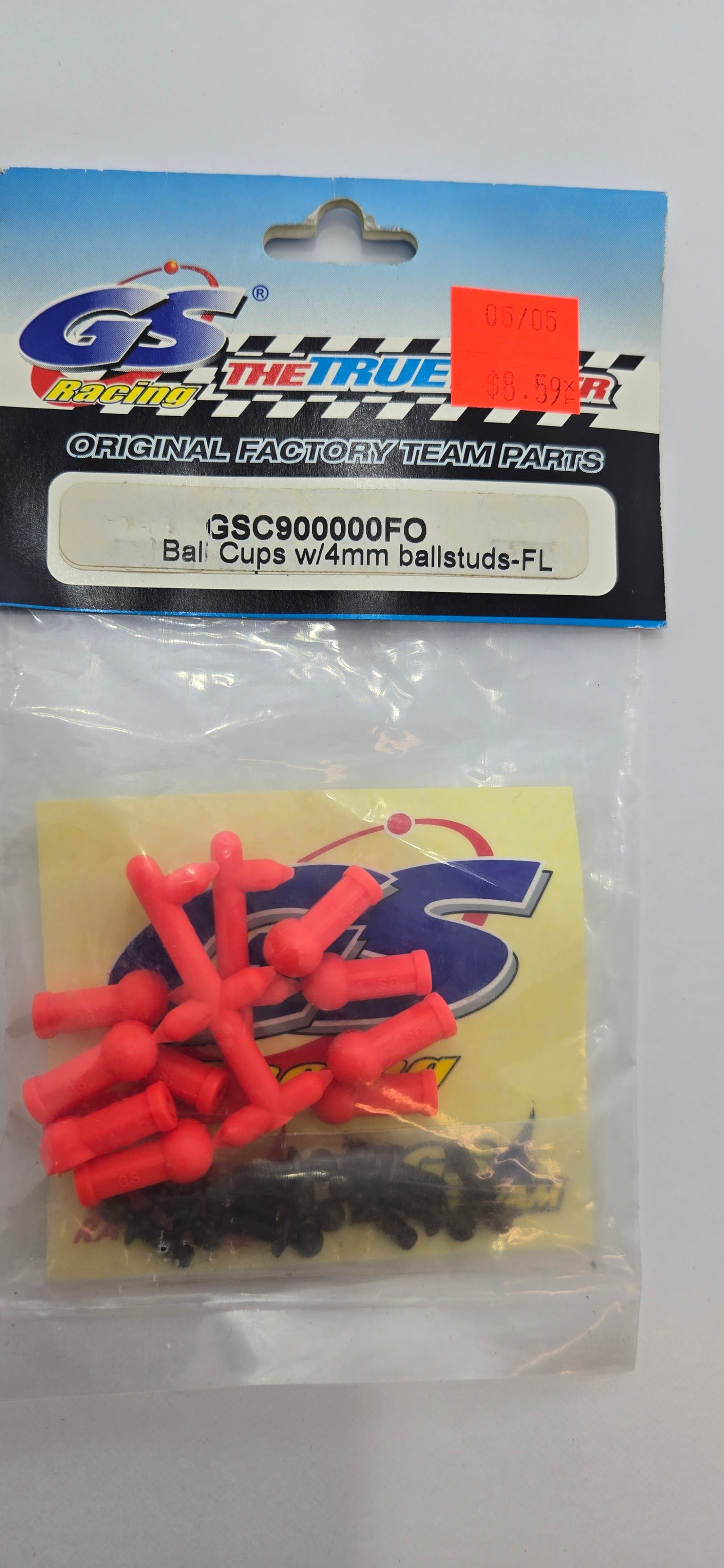 GS racing GSC-900000 ball cups w/4mm ballstuds-FL